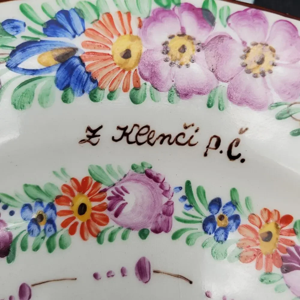 Vintage Chodovia Czech Hand Painted Floral Plate Chodov Porcelain
